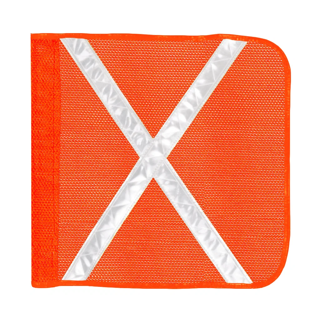 Flag16-O-XW – DRIVER IND. Warning Whip Flag, Fluorescent Orange Square 16 Inch x 16 Inch Mesh Material with 3M® Scotc...